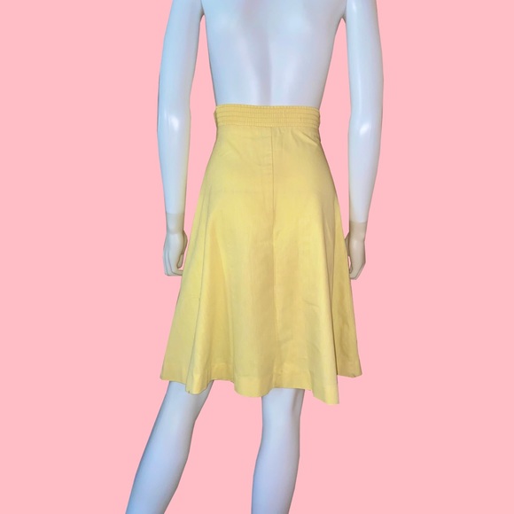 Vintage Yellow High Waisted Skirt - Picture 3 of 7